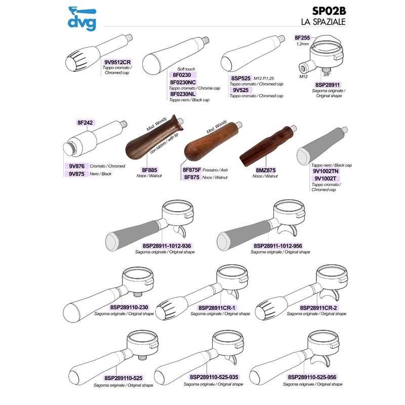 portafilter parts diagram