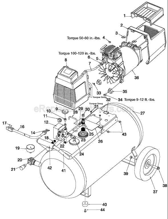 porter cable 6 gallon air compressor parts diagram