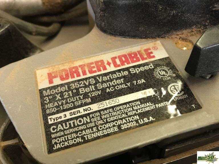 porter cable belt sander parts diagram