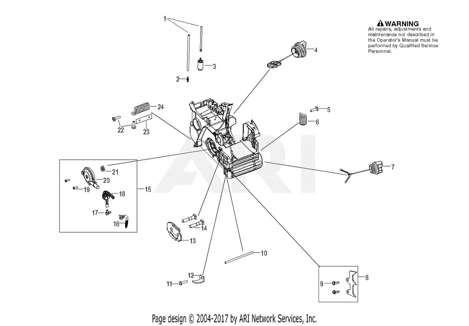 poulan 2150 parts diagram