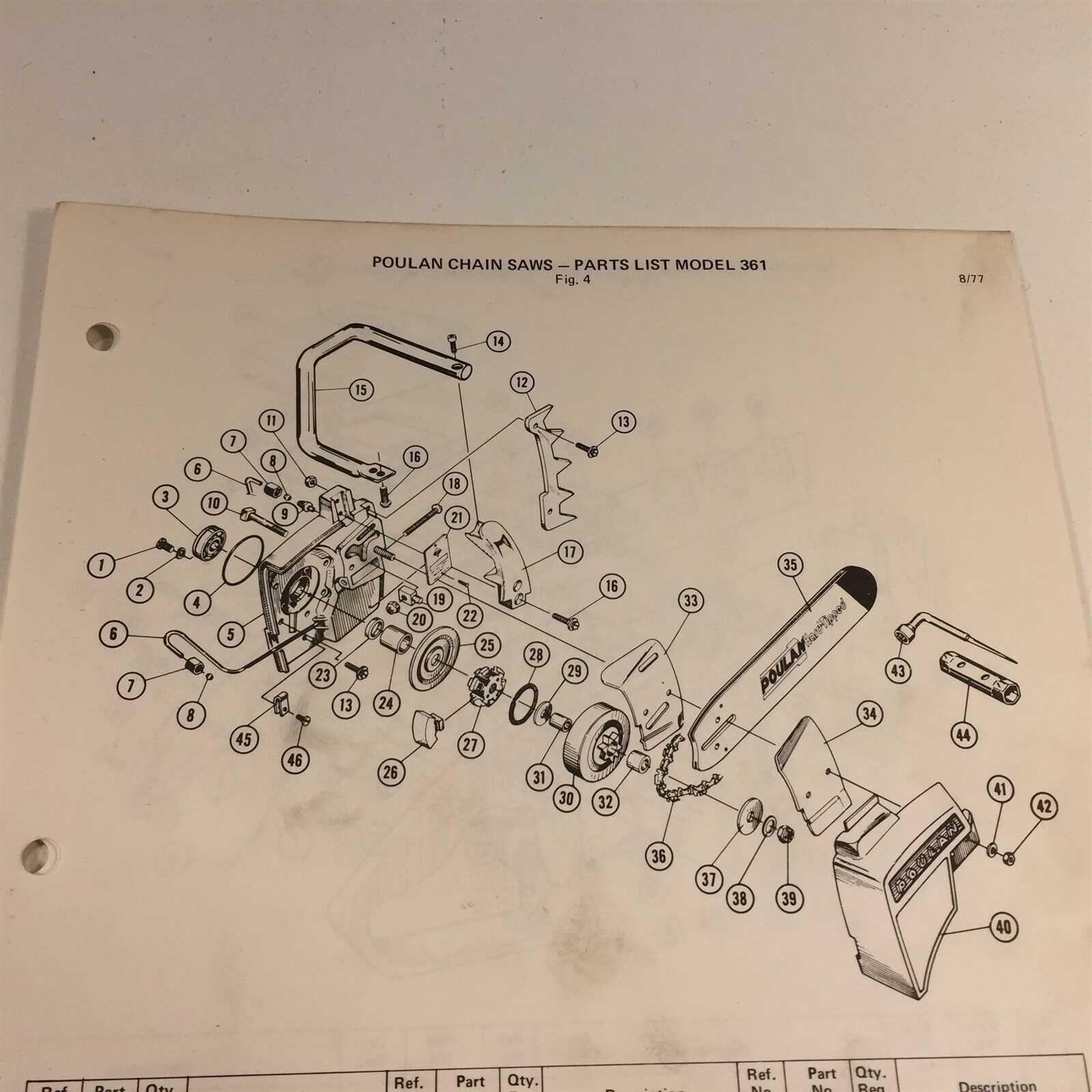 poulan 3400 chainsaw parts diagram