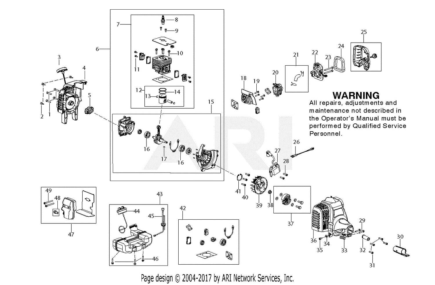 poulan pl3816 parts diagram