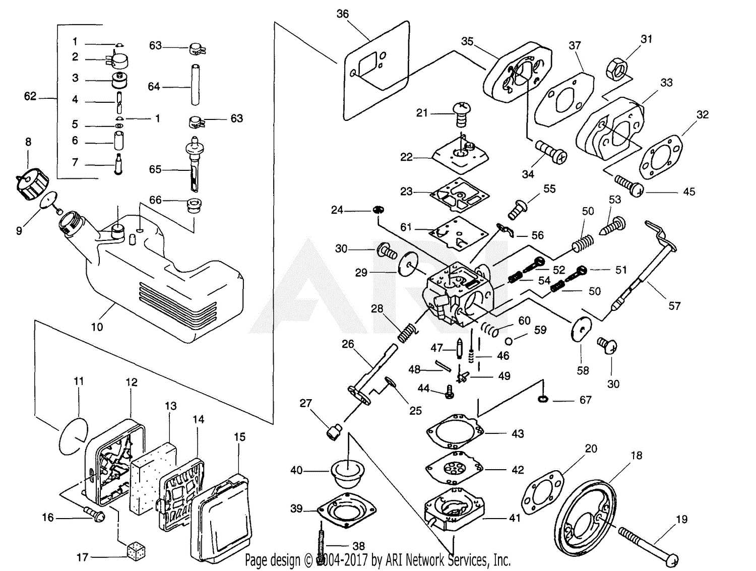 poulan pro leaf blower parts diagram