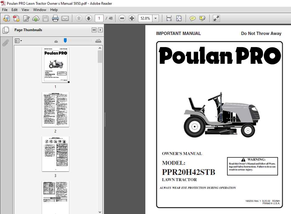 poulan pro mower parts diagram