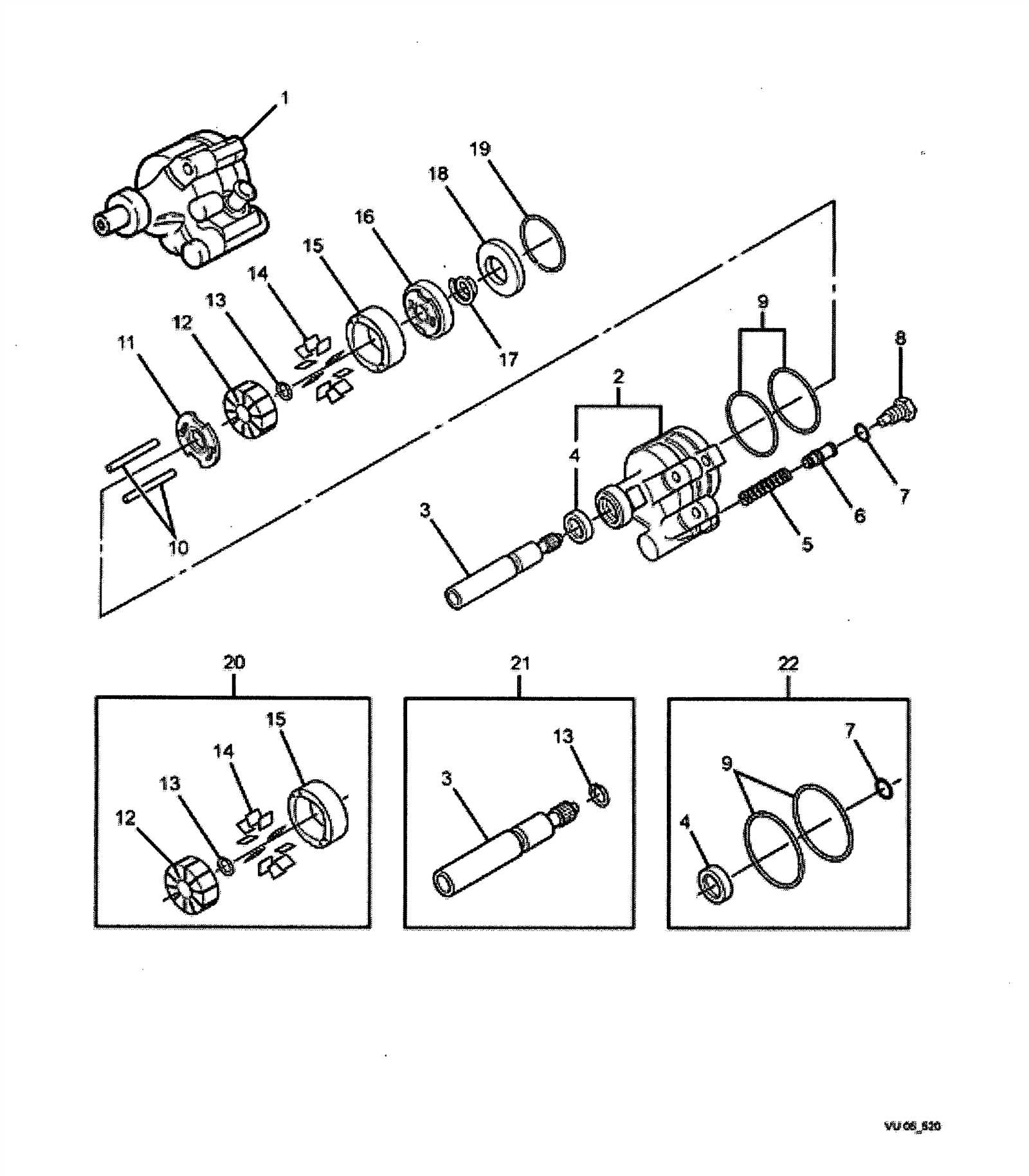 power steering parts diagram