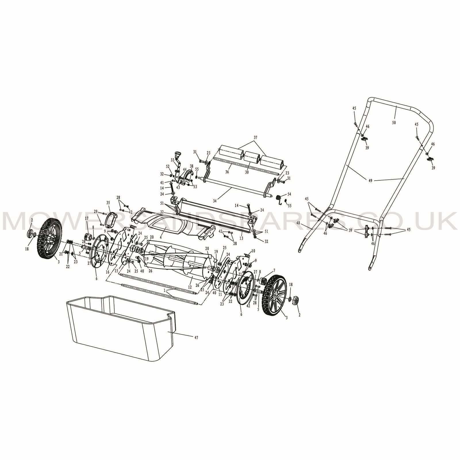 push lawn mower parts diagram