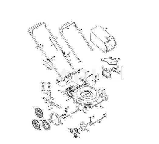 push lawn mower parts diagram