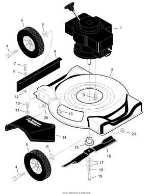 push mower murray lawn mower parts diagram