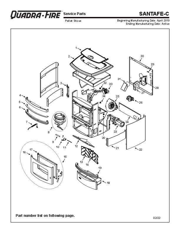 quadra fire 1200 parts diagram