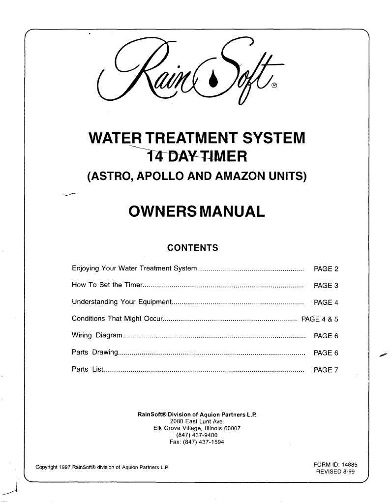 rainsoft water softener parts diagram