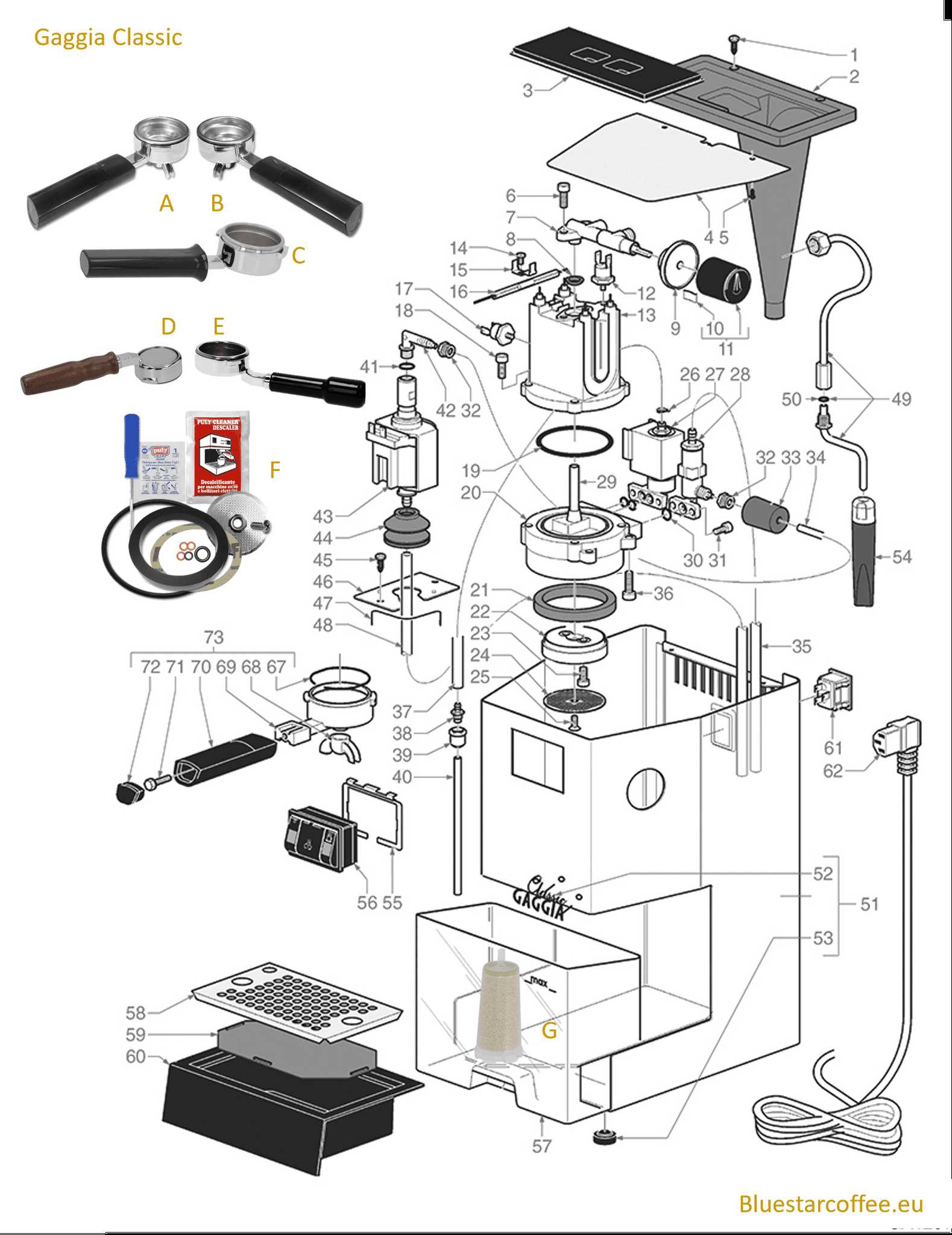 rancilio silvia v1 parts diagram