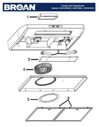 range hood parts diagram