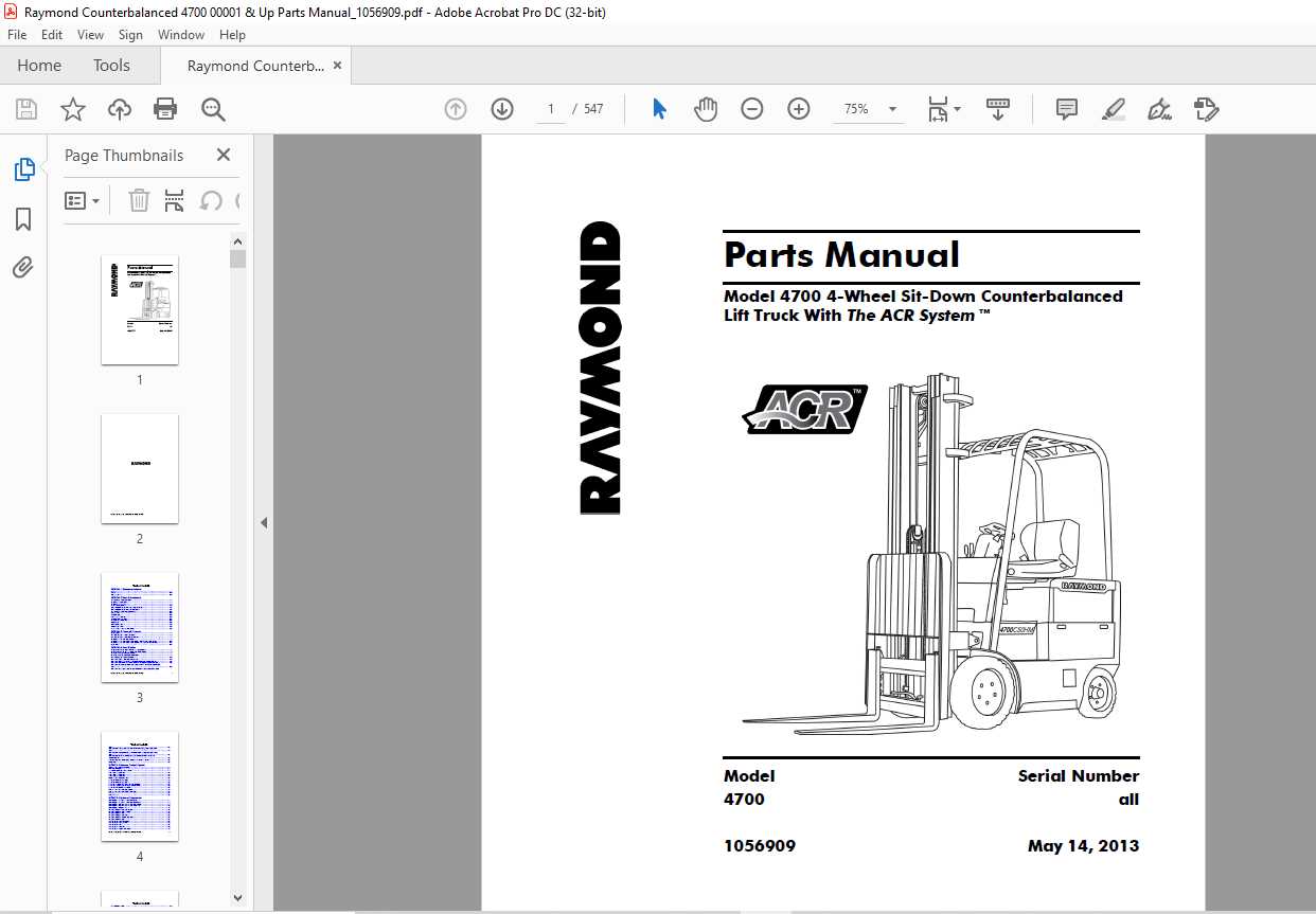 raymond reach truck parts diagram