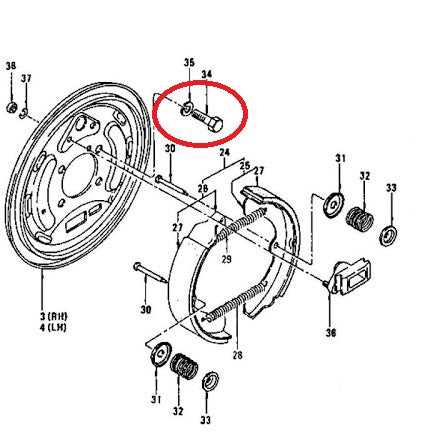 rear drum brake parts diagram