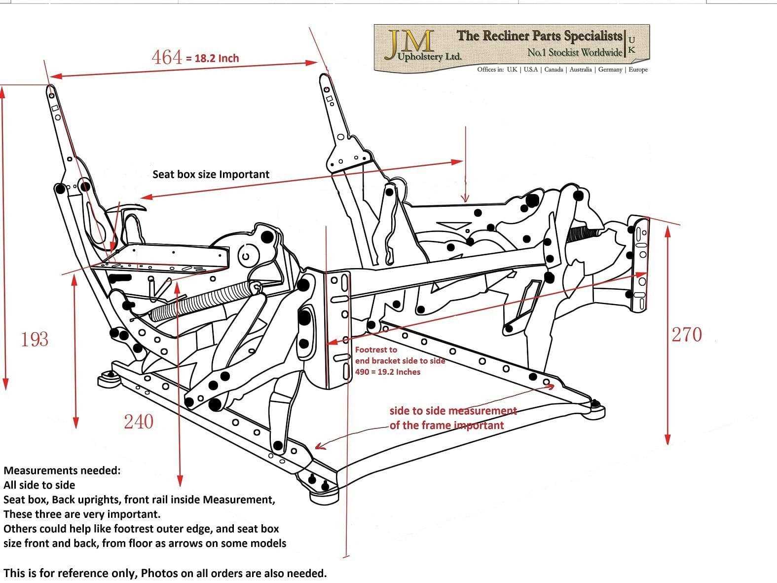 recliner chair parts diagram