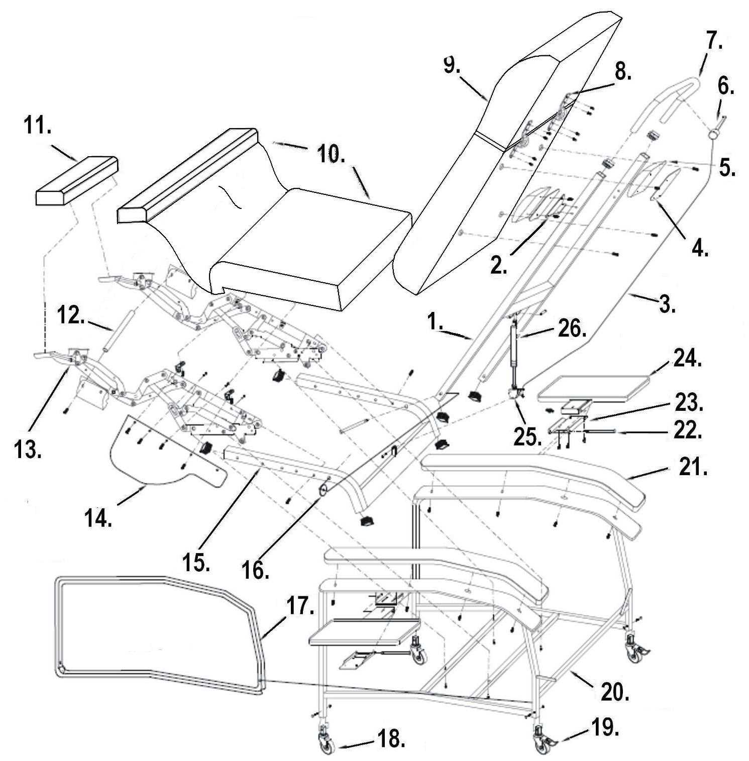 recliner parts diagram