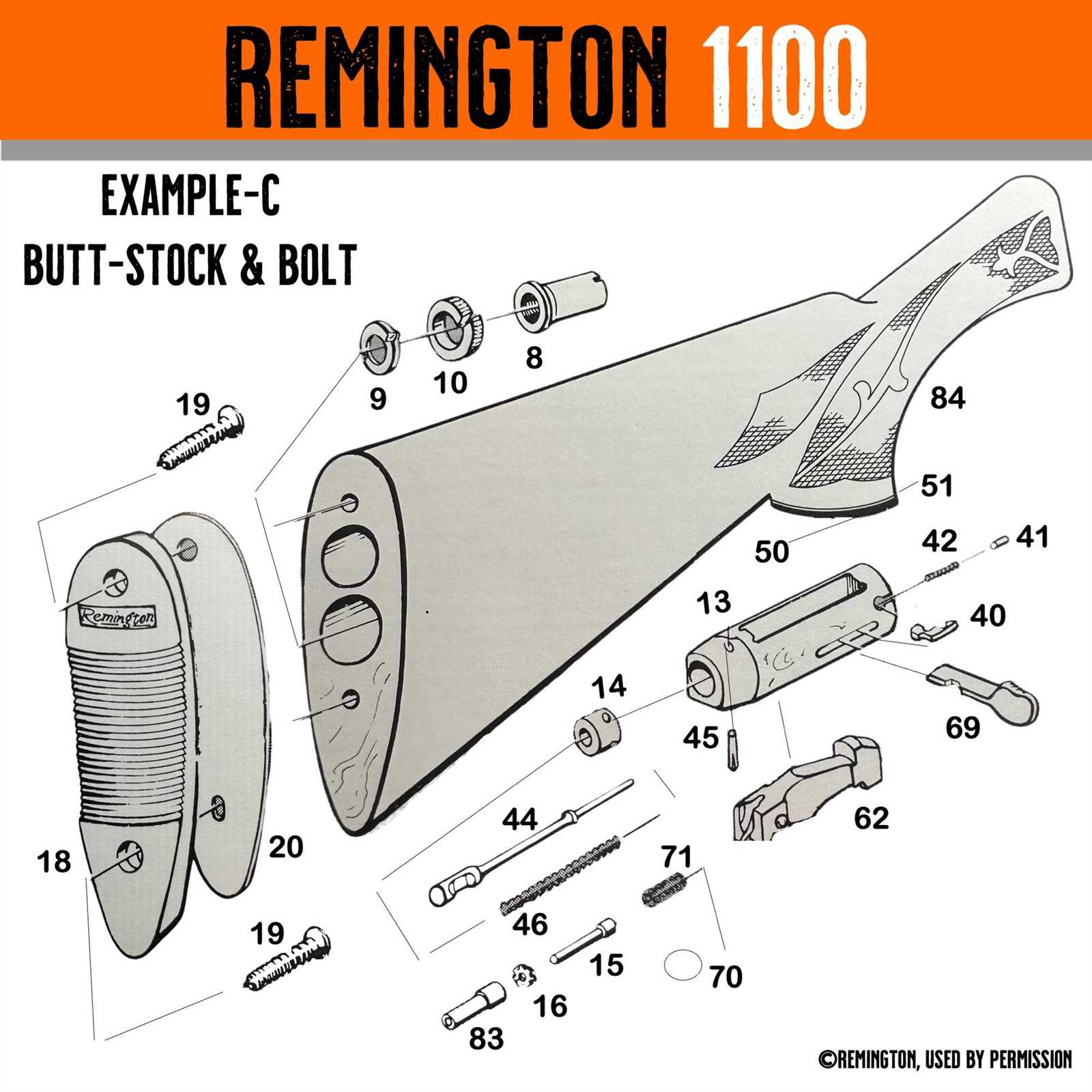 remington 870 diagram parts