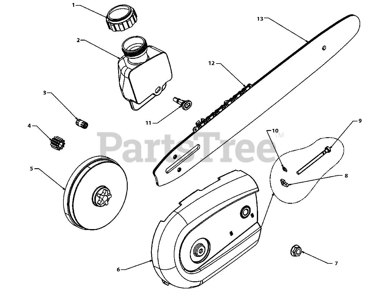 remington electric pole saw parts diagram