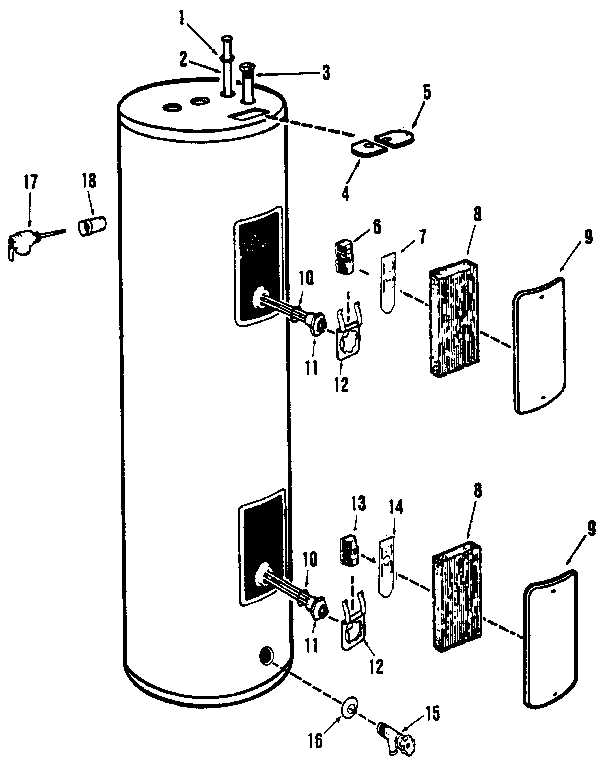 rheem electric water heater parts diagram