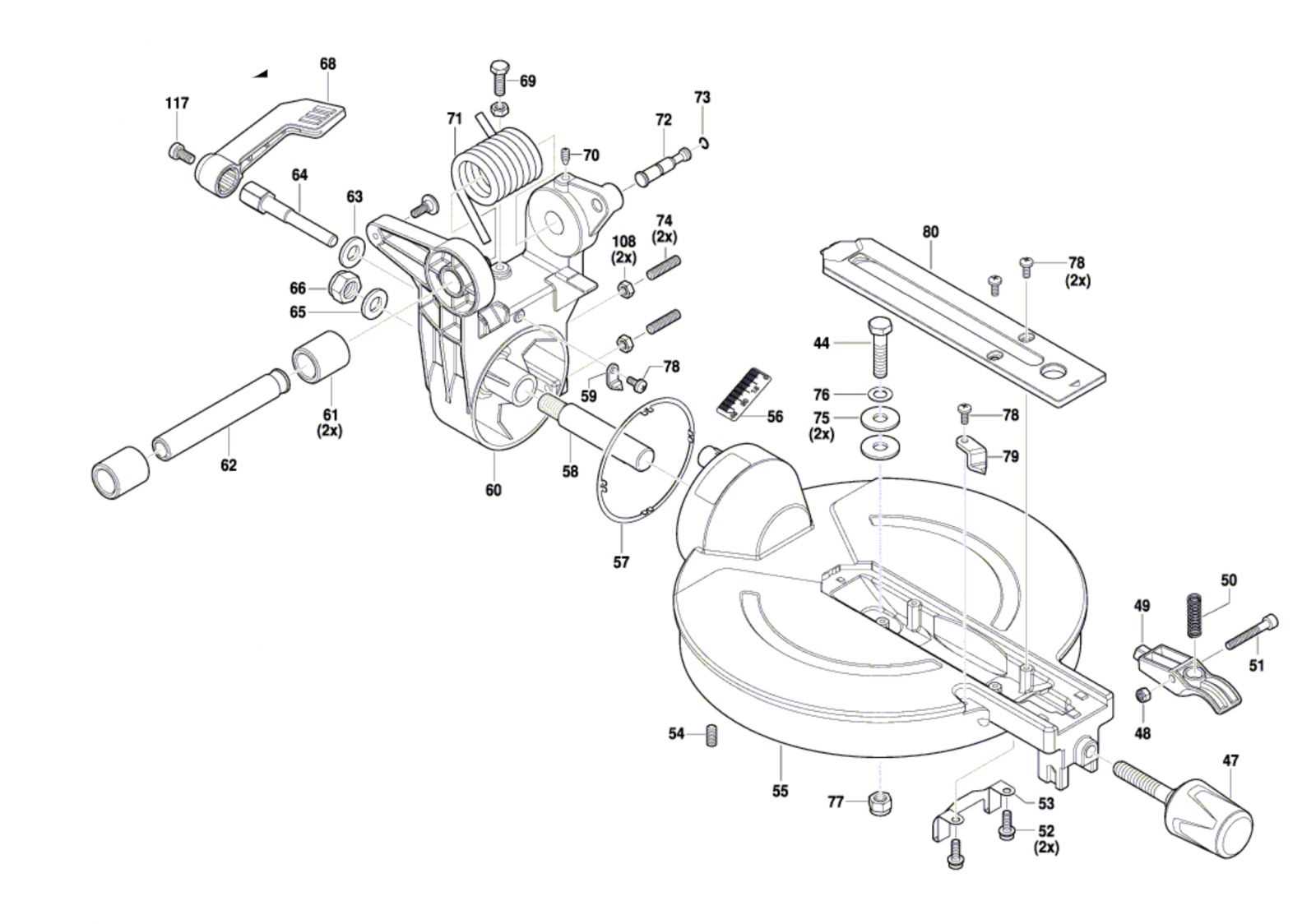 ridgid chop saw parts diagram