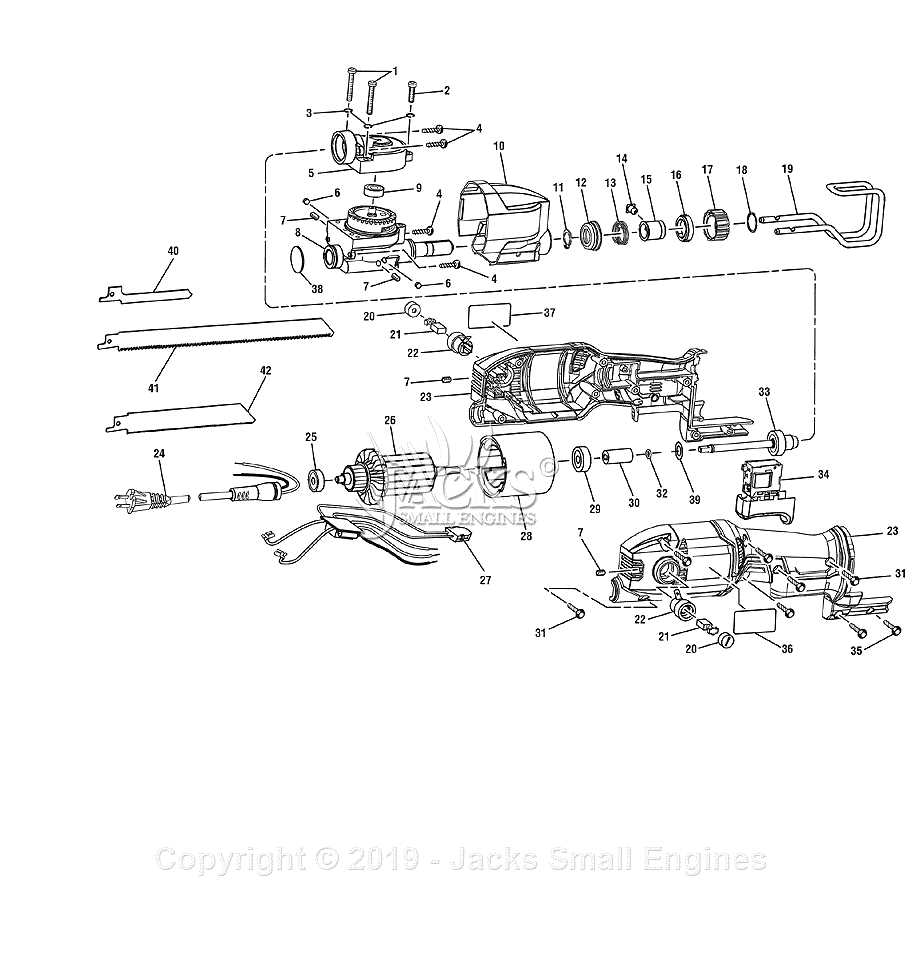 ridgid reciprocating saw parts diagram