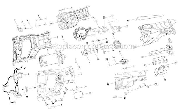 ridgid reciprocating saw parts diagram