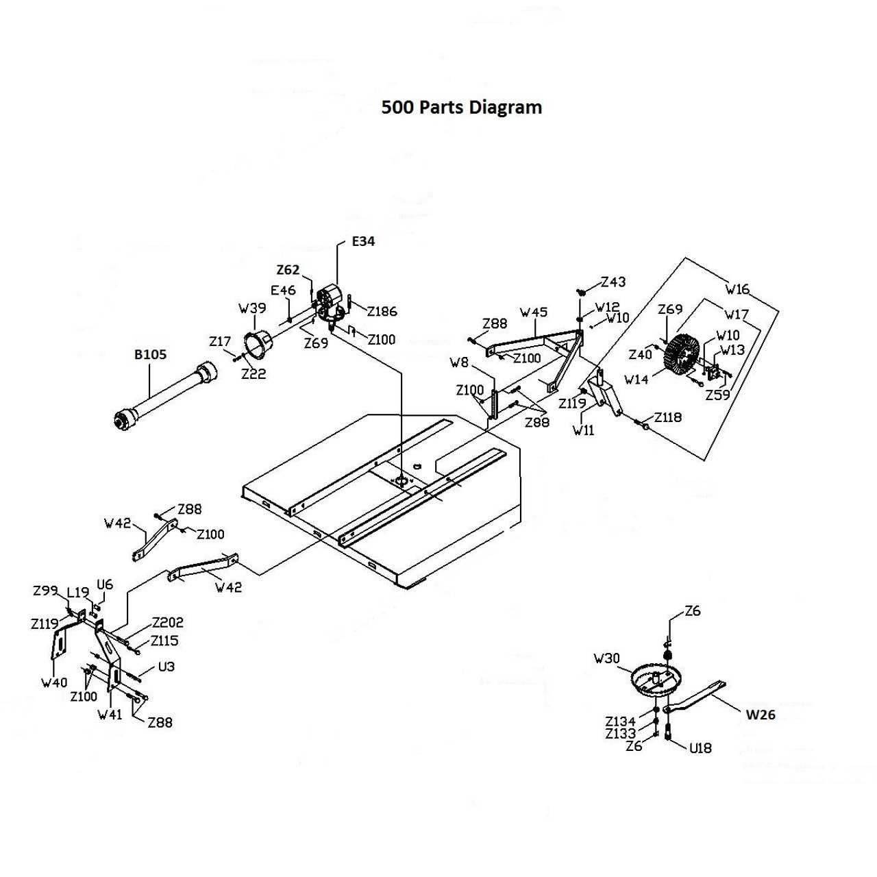 rotary cutter parts diagram