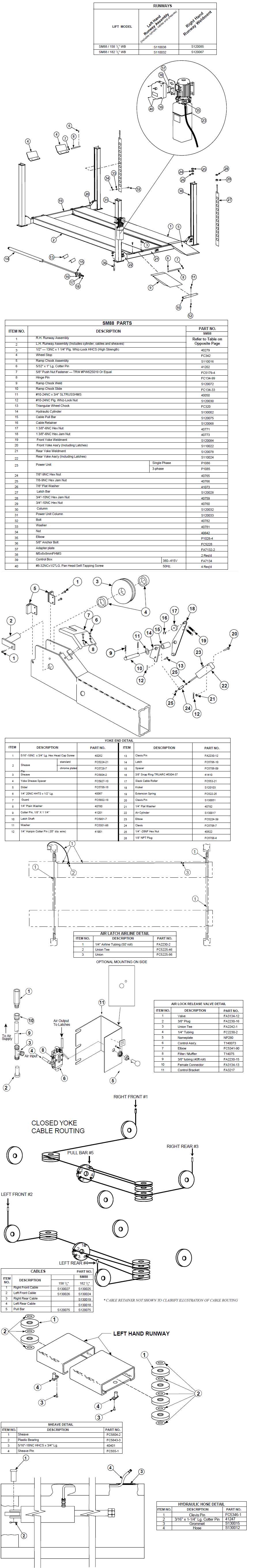 rotary lift parts diagram