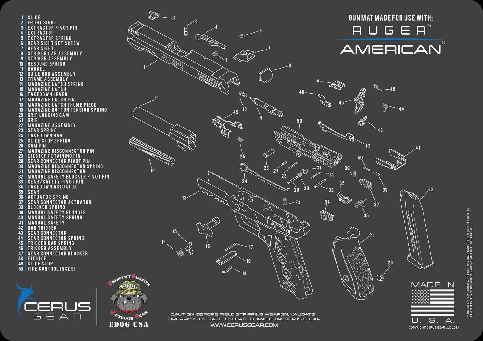 ruger sr9 parts diagram