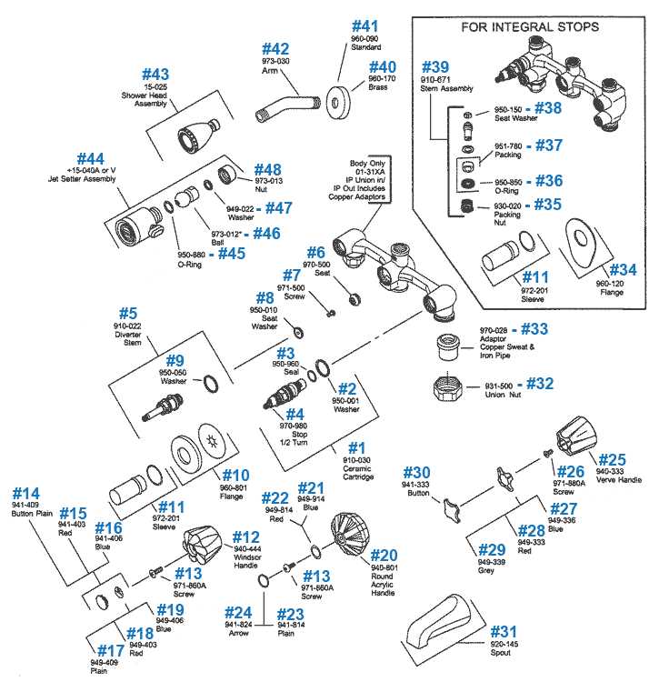 rv shower faucet parts diagram