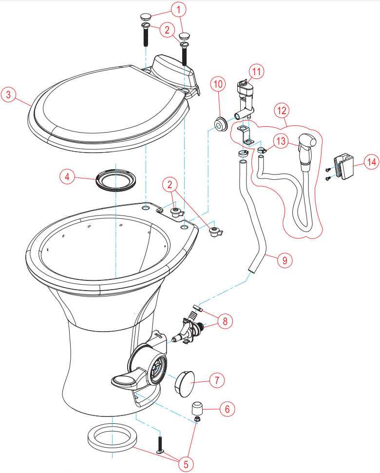 rv toilet parts diagram