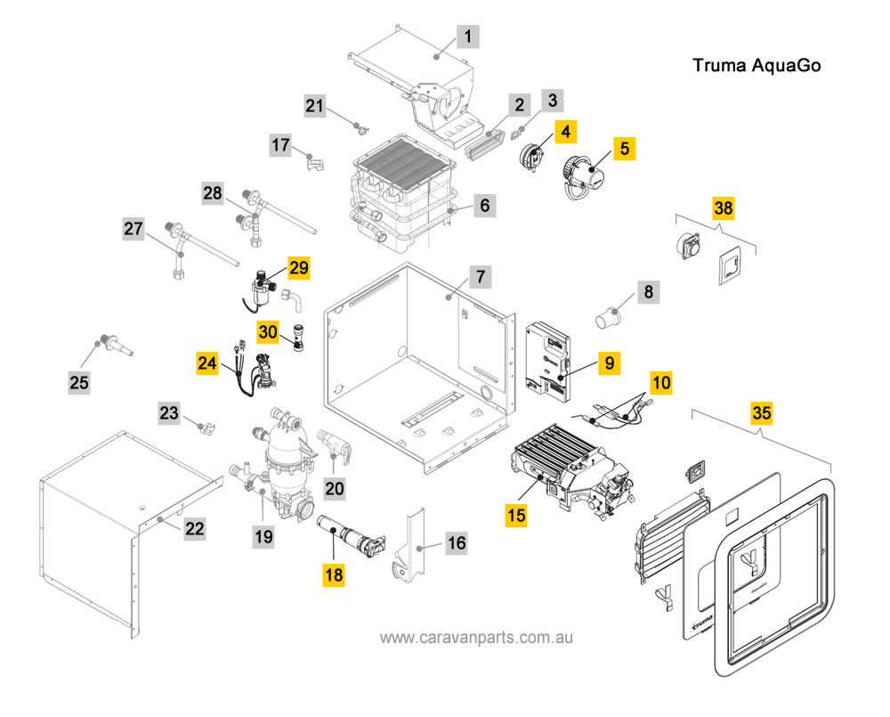 rv water heater parts diagram