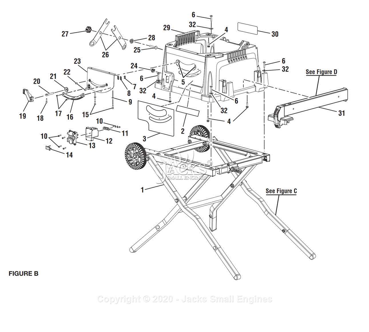 ryobi 10 table saw parts diagram