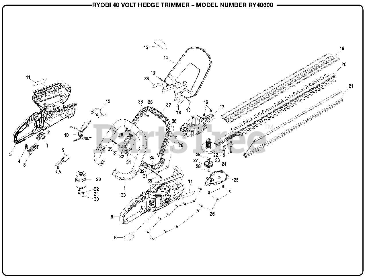 ryobi 40v chainsaw parts diagram