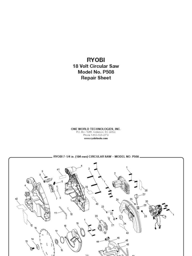 ryobi circular saw parts diagram