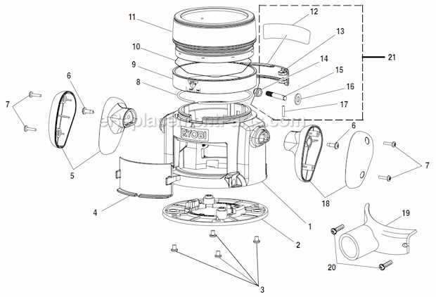 ryobi router parts diagram