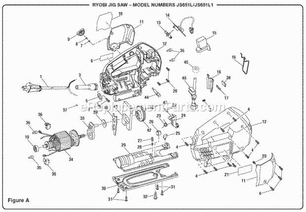 ryobi scroll saw parts diagram