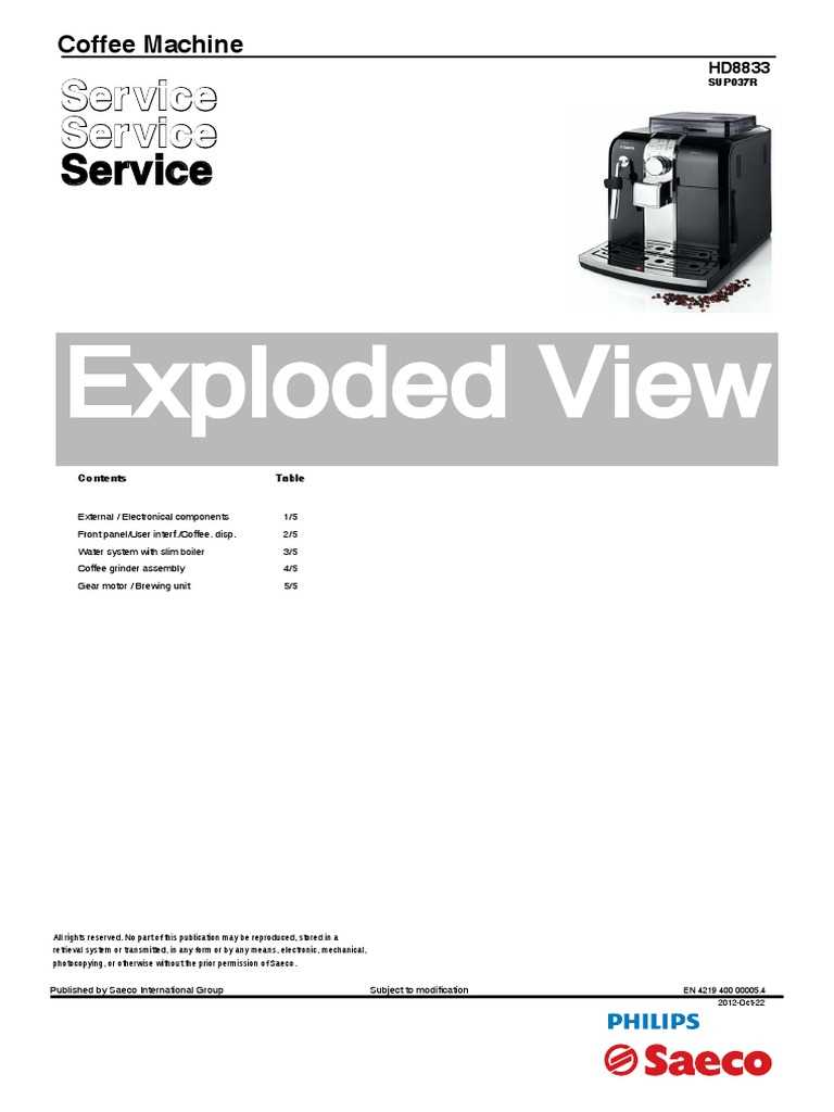 saeco syntia parts diagram