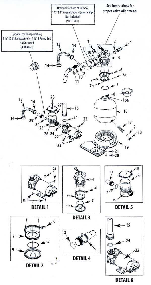 sand filter parts diagram