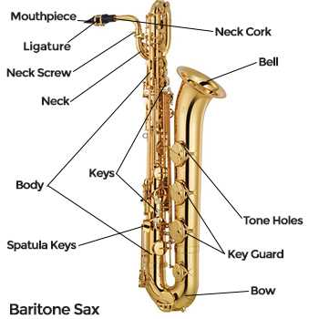 saxophone parts diagram