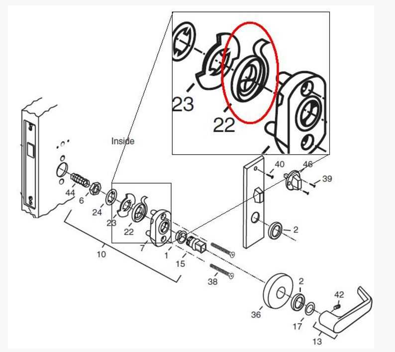 schlage door handle parts diagram