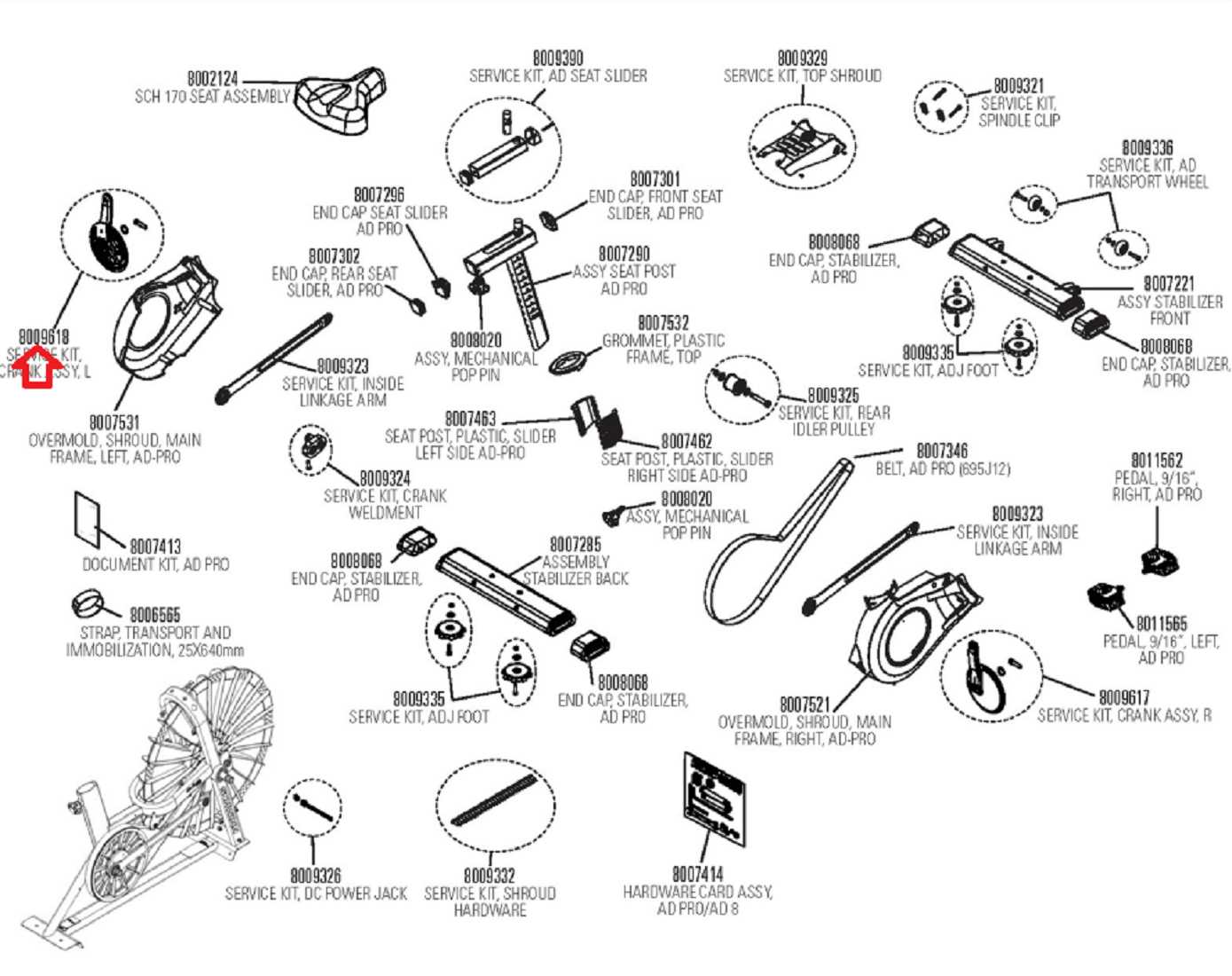 schwinn airdyne parts diagram