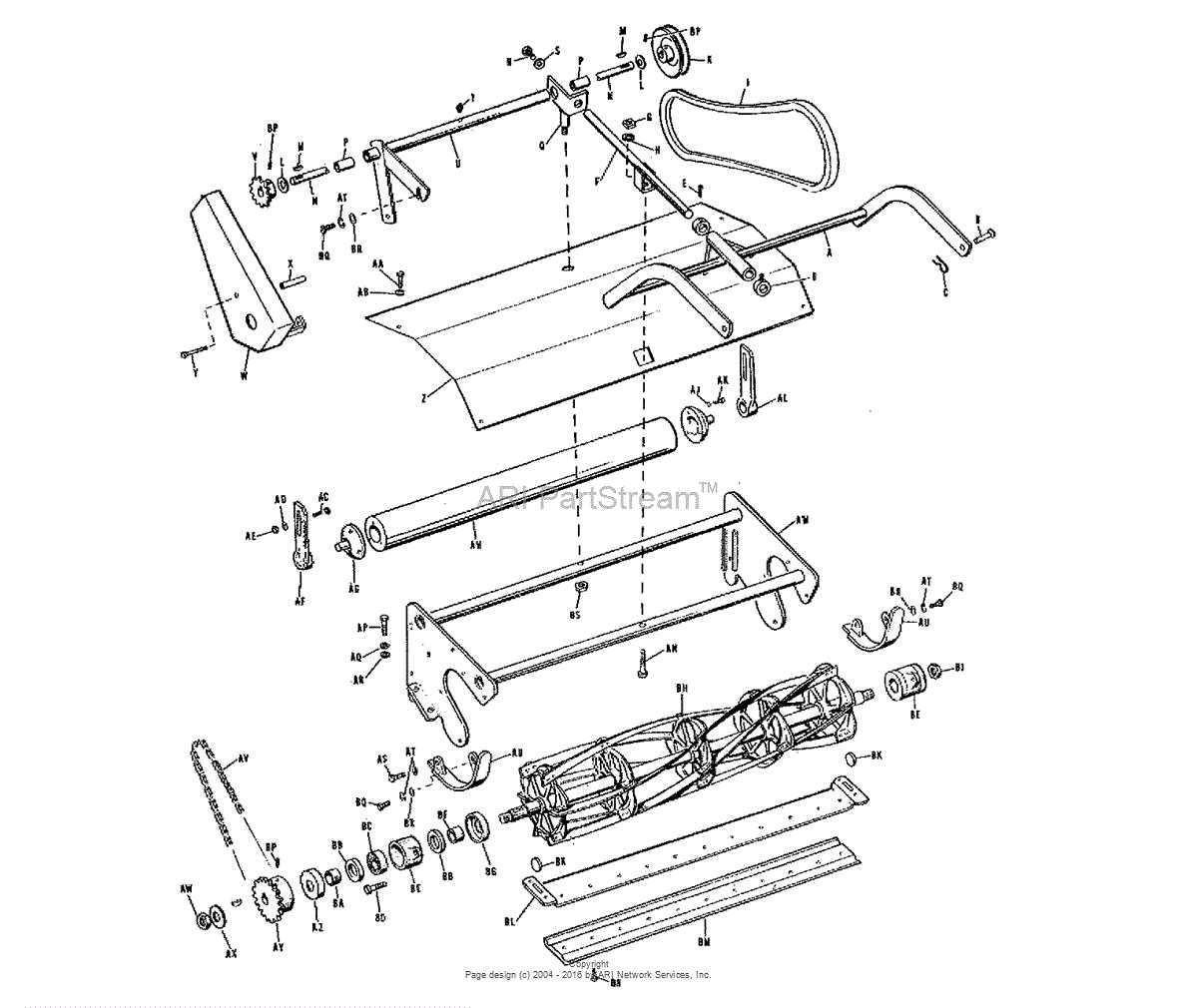 scotts reel mower parts diagram