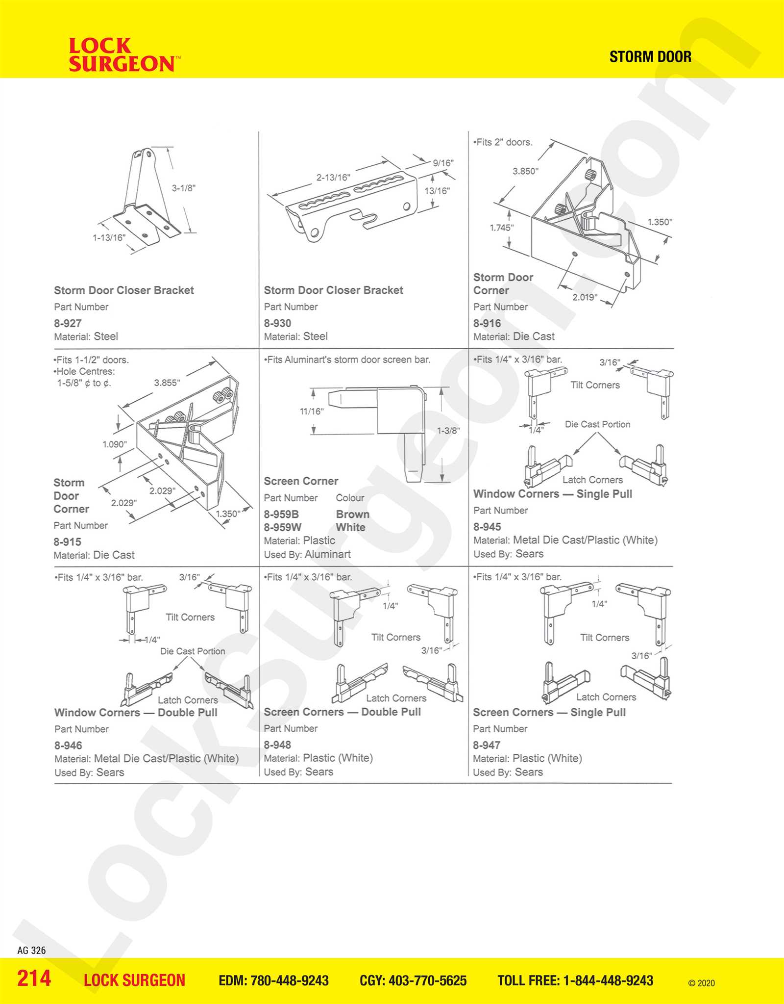 screen door handle parts diagram