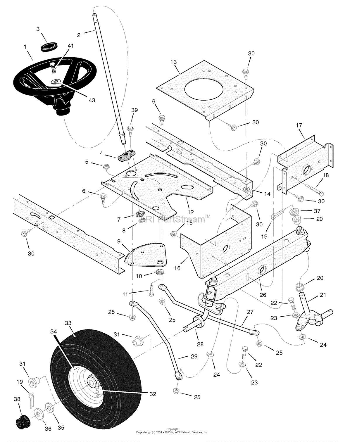 sears lawn tractor parts diagram