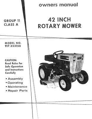 sears riding mower parts diagram