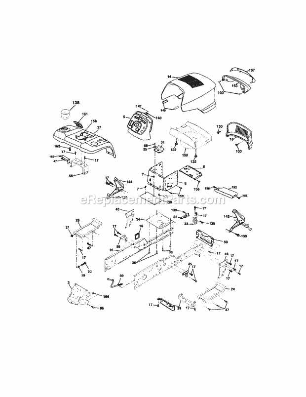 sears riding mower parts diagram