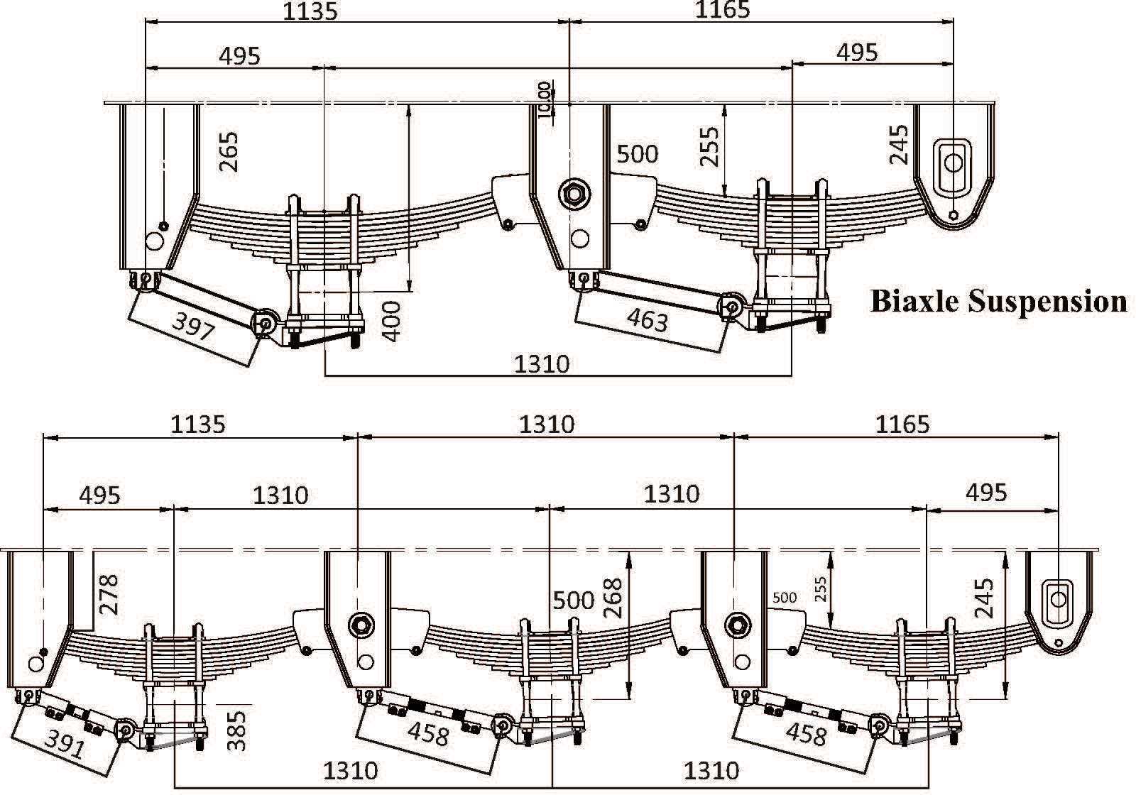 semi trailer suspension parts diagram