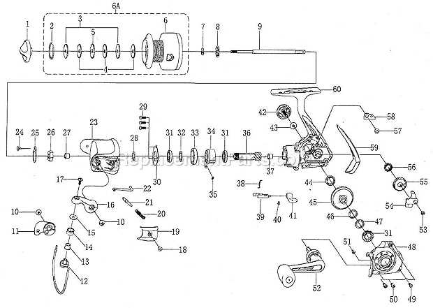 shakespeare fishing reel parts diagram