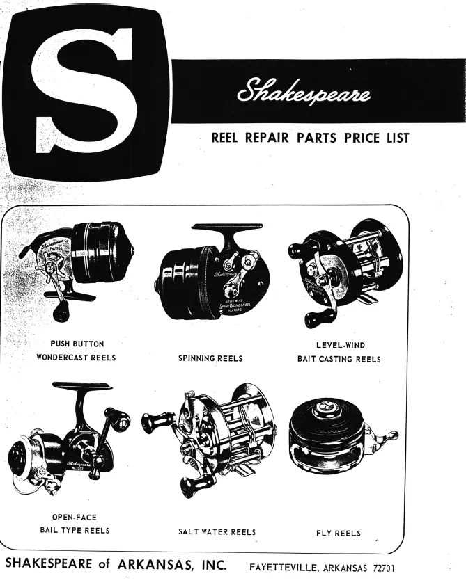 shakespeare fishing reel parts diagram